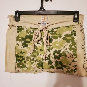 Vintage Rusty Beige and Green Floral Skirt